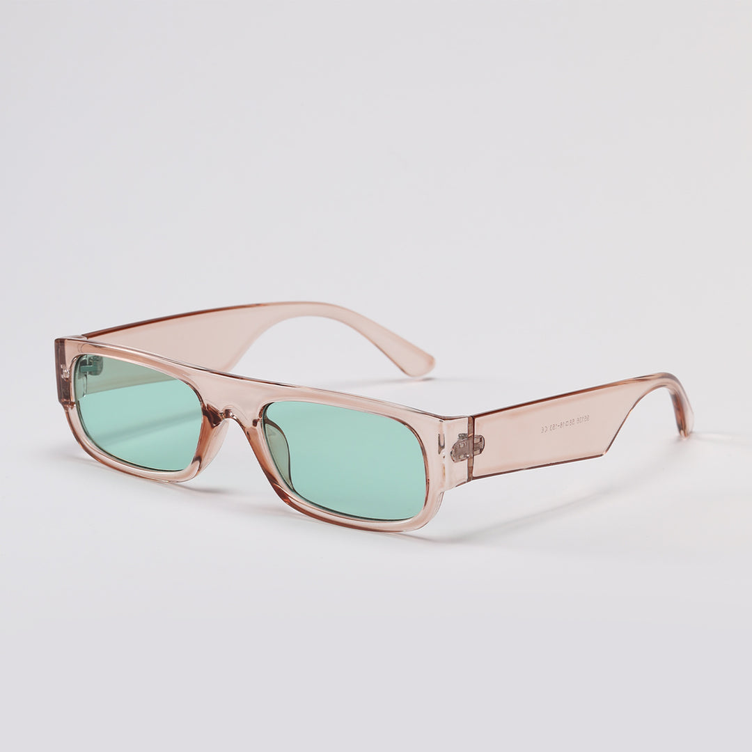 Damen stilvolle Vintage-Sonnenbrille mit transparentem Rahmen und leicht getönten Gläsern Karnz