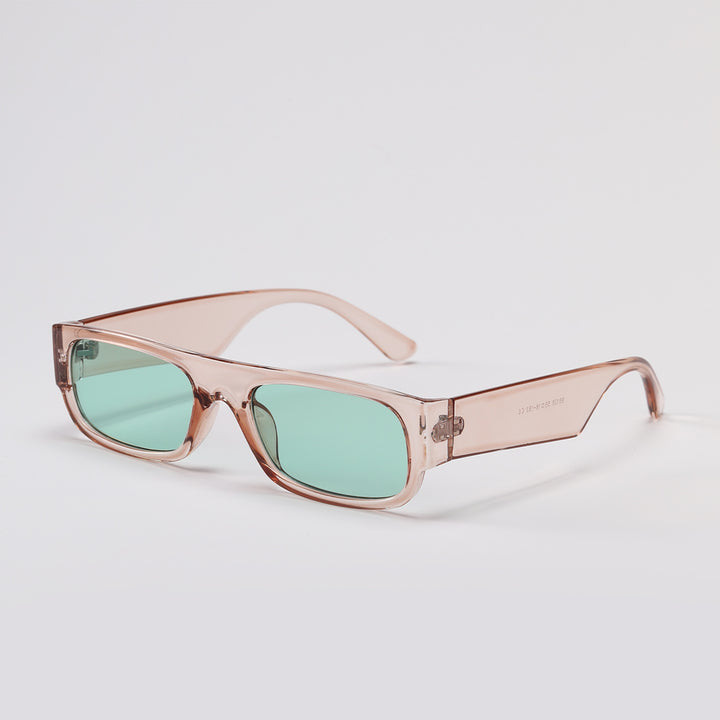 Damen stilvolle Vintage-Sonnenbrille mit transparentem Rahmen und leicht getönten Gläsern Karnz
