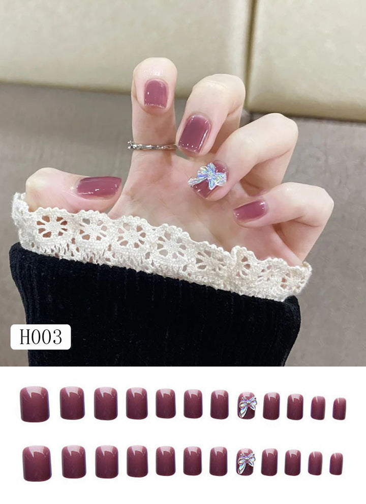 Künstliche Nagelspitzen mit Schleifen-Design Karnz