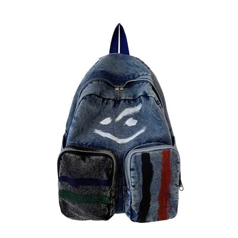 Künstlerischer Denim Rucksack Karnz