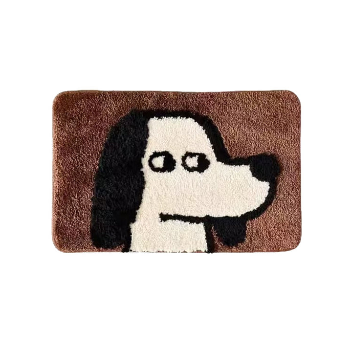 Plüsch-Tufted Cartoon Hundegesicht Absorbierende Rutschfeste Badteppich