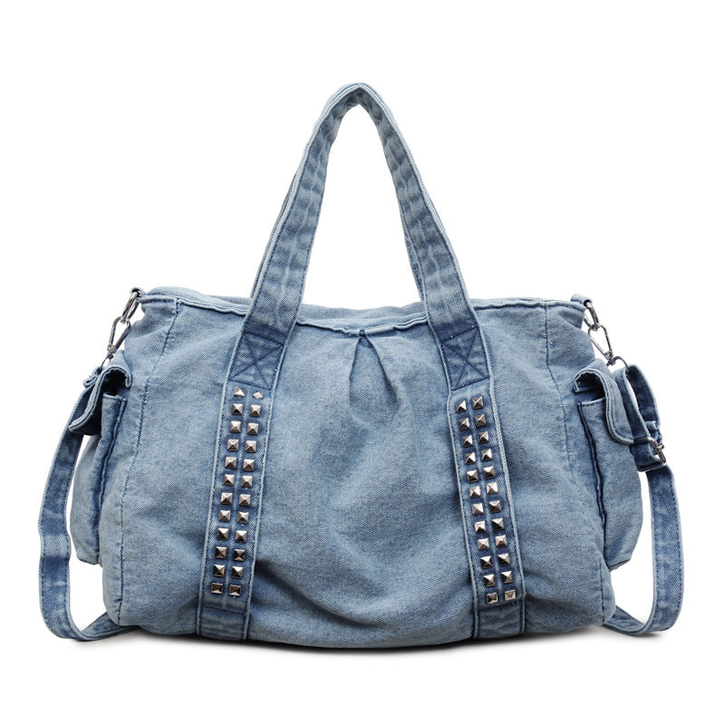 Abgenutzte Denim Wochenendtasche