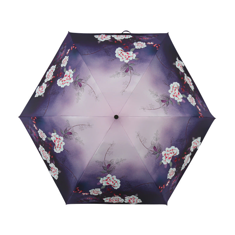 Damen Eleganter Regenschirm mit exquisitem Blumenmotiv Karnz