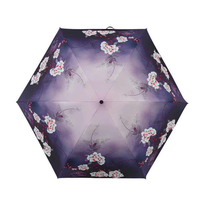 Damen Eleganter Regenschirm mit exquisitem Blumenmotiv Karnz