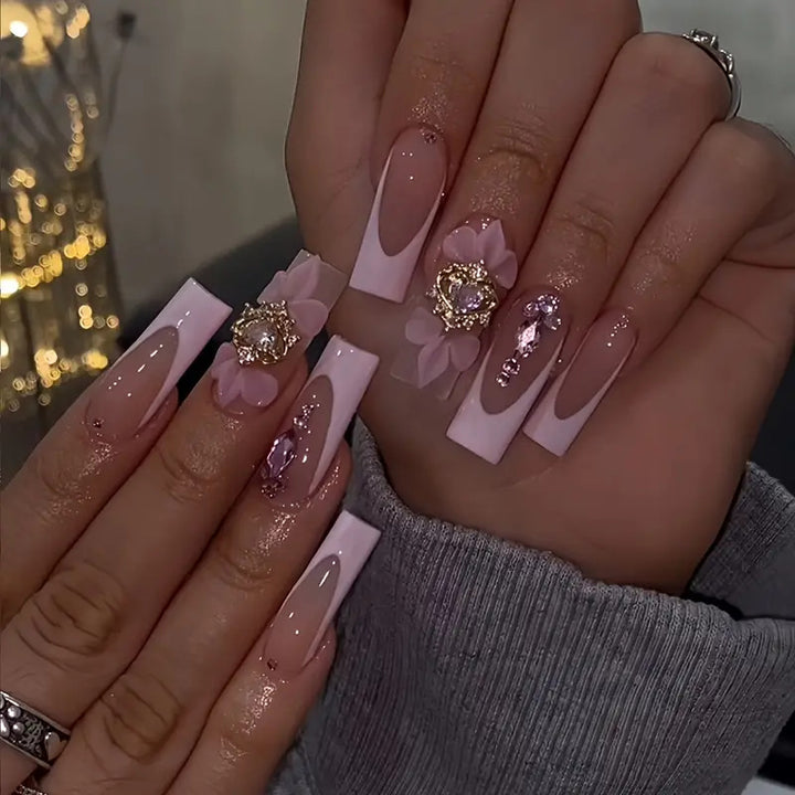 Floral Bohemian Press-On Nagelkunst Karnz