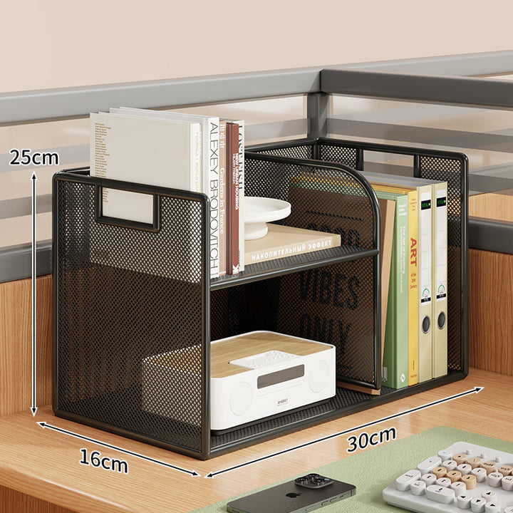 Mesh Desktop Open-Shelf Organizer mit integrierten Griffen und Trennwänden