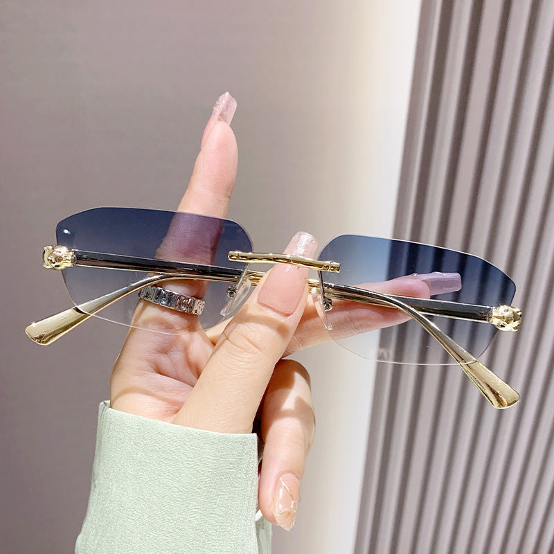 Damen elegante Halbgestell Sonnenbrille Karnz