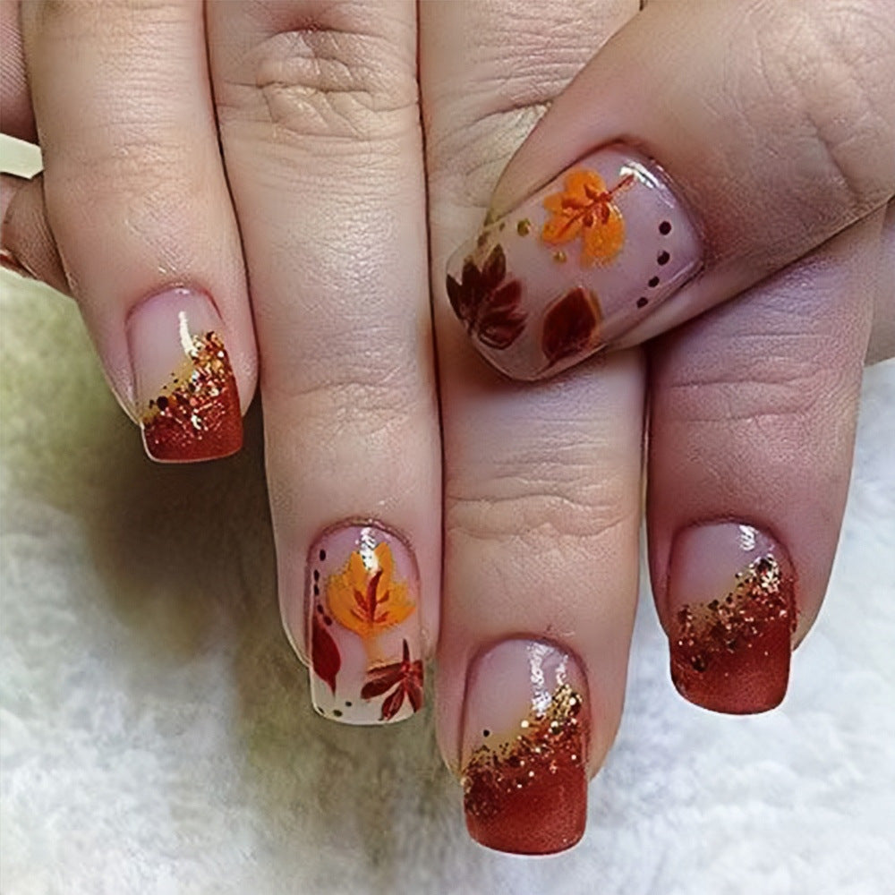 Herbst-Themen Press-On Nagelkunst Karnz