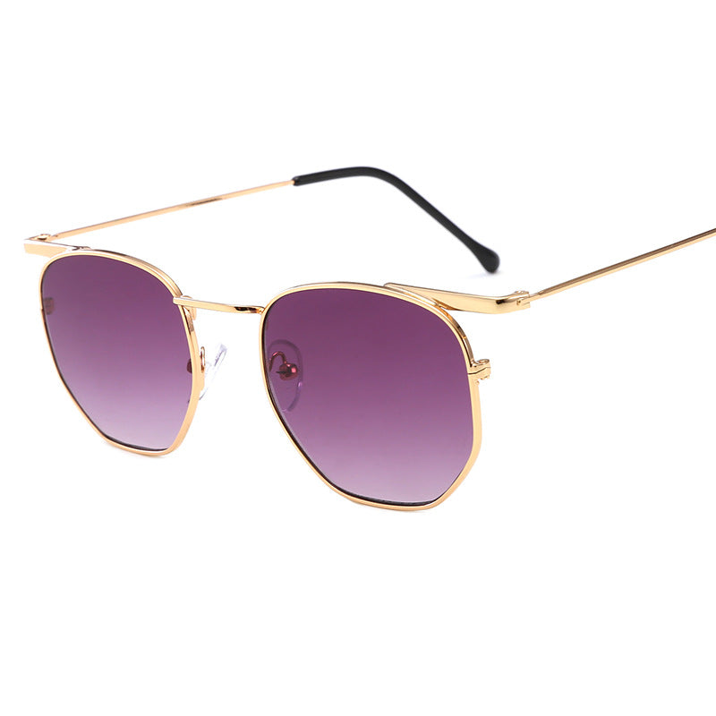 Damen modische geometrische Sonnenbrille mit elegantem Metallrahmen Karnz