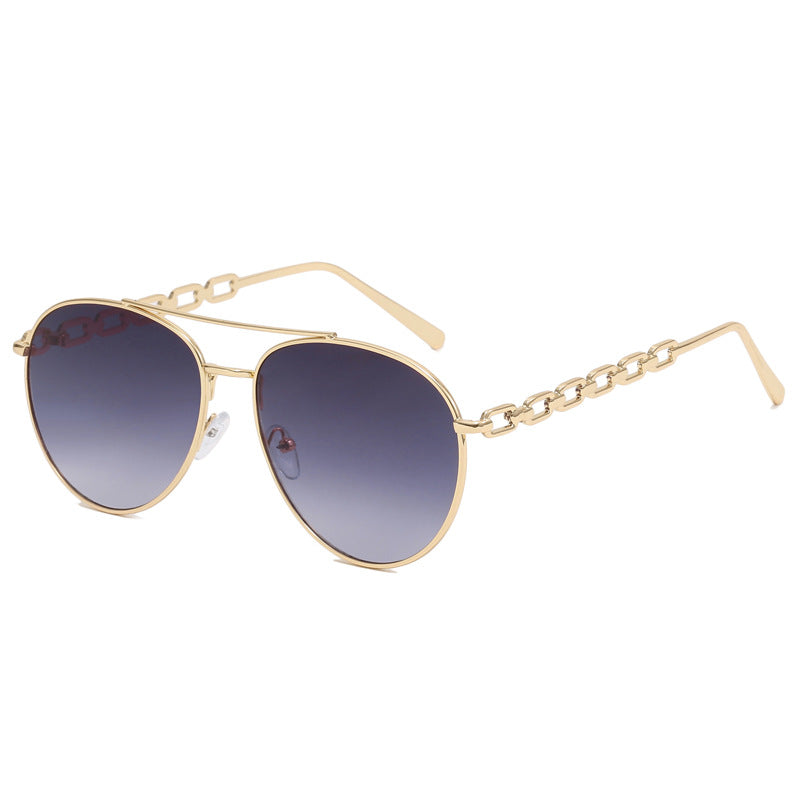 Damen Oversized Sonnenbrille mit modischem Kettenrahmen Karnz