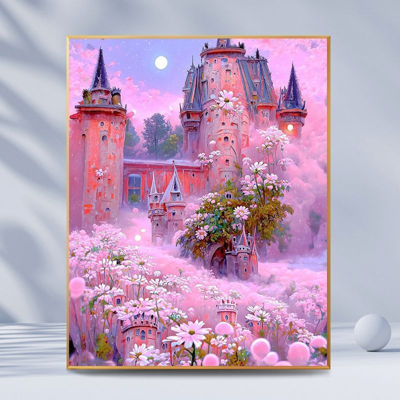 Fantasy Castle Landschaft Leinwand Kunst Karnz