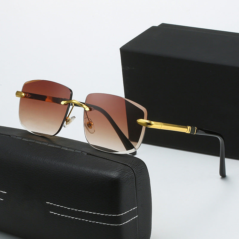 Damen quadratische Sonnenbrille mit stilvollen Kunststoff- und Metalldetails Karnz