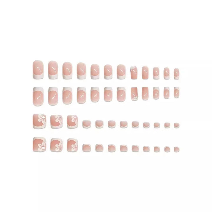 Elegantes French Tip Press-On Nagelkunstset Karnz