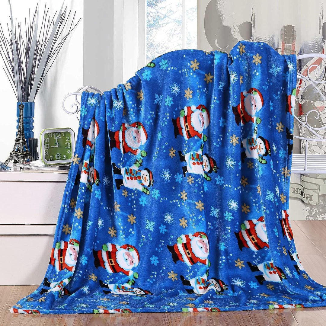 Festliche Santa-Themen Plüsch-Fleece-Decke