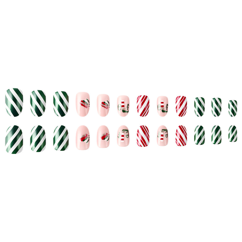 Festliche Weihnachten-Themen Press-On Nagelkunst Karnz