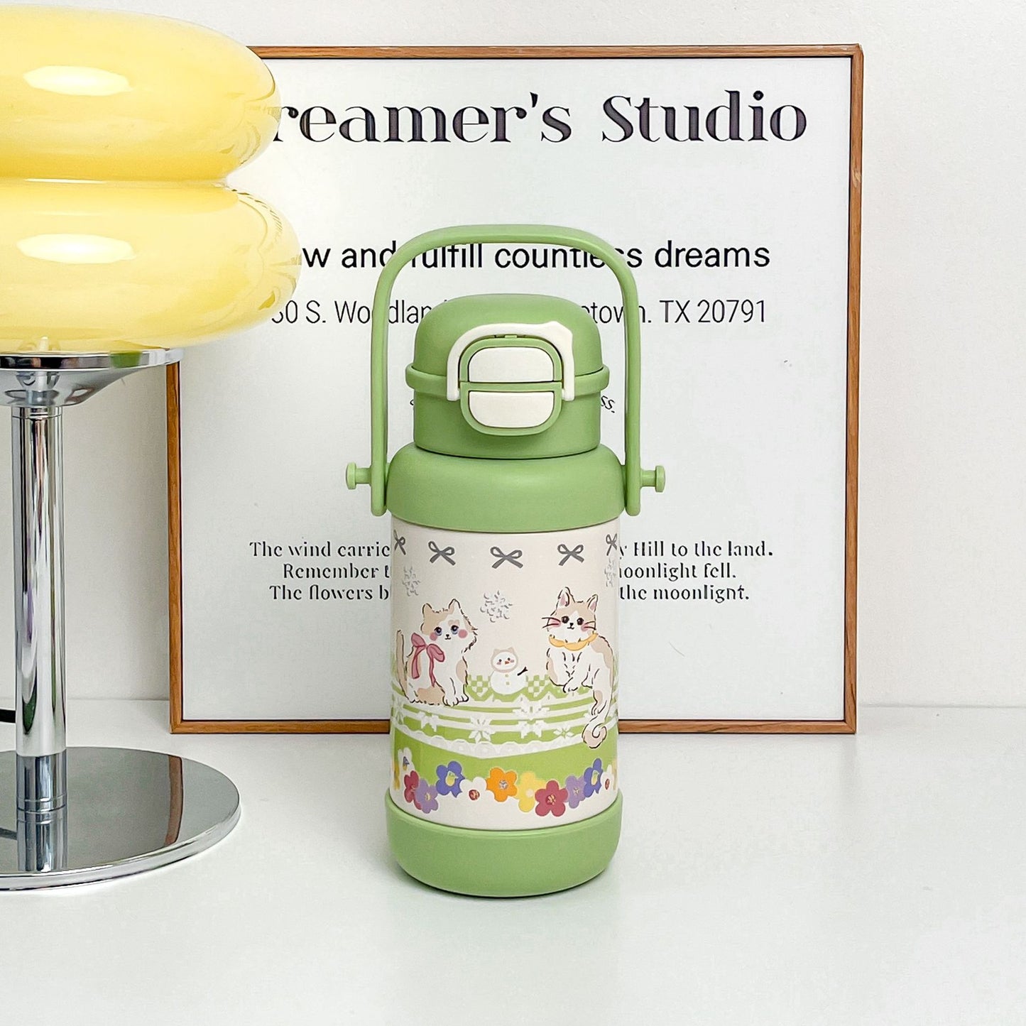 Damen Isolierte Thermosflasche mit niedlichem Tiermotiv Karnz