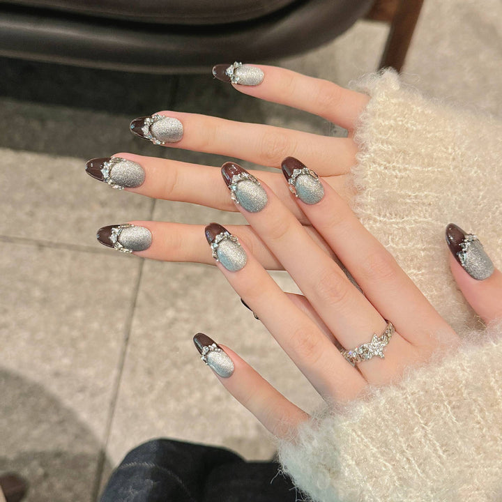 Glamouröser Glitzernder Press-On Nagelset