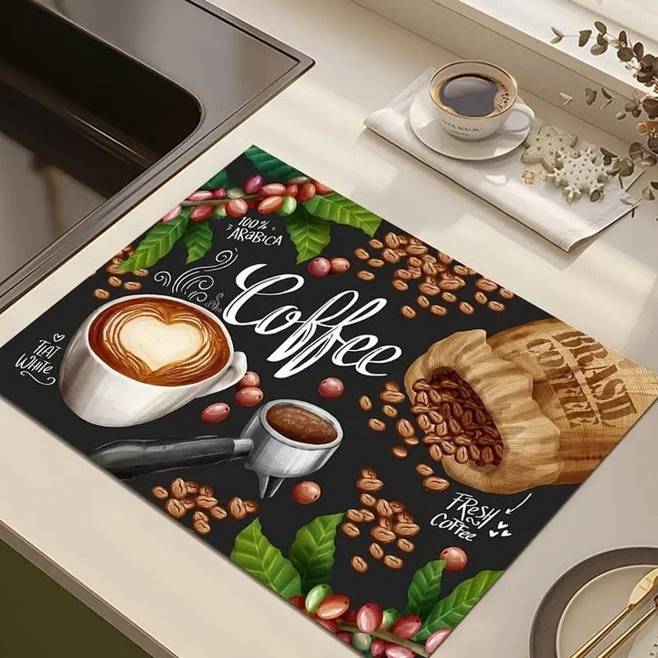 Kaffeethemen dekorative Küchenmatte