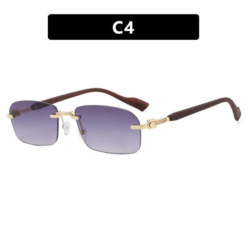 Damen Sonnenbrille mit elegantem Metallrahmen und stilvollen Holzdetails Karnz