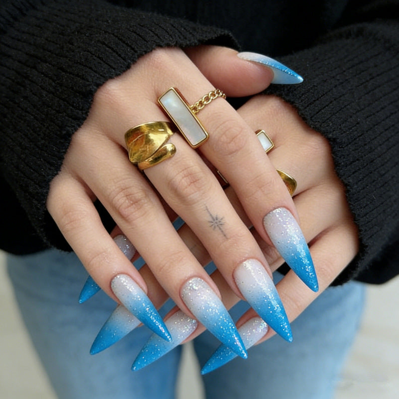 Lange Stiletto Press-On Nagelspitzen Set
