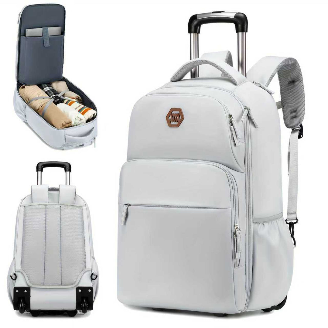 Stilvoller Rollenkoffer-Rucksack