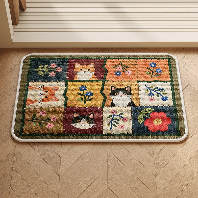 Patchwork Katzen-Themen Teppich