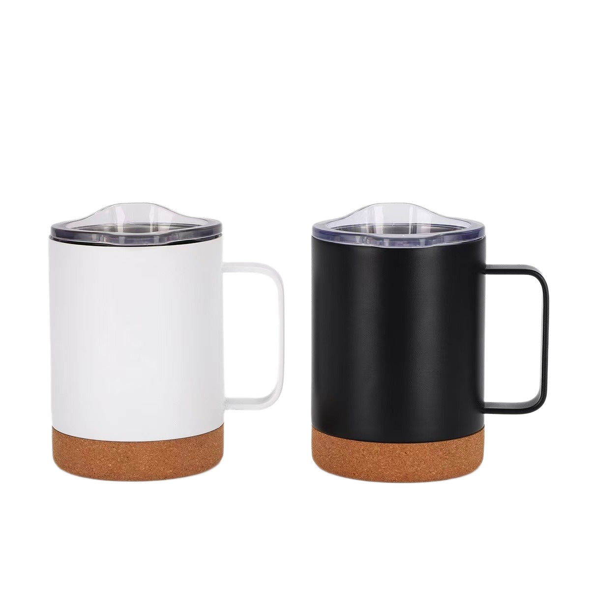 Damen eleganter Kaffeebecher mit Korkboden und durchsichtigen Deckel Karnz