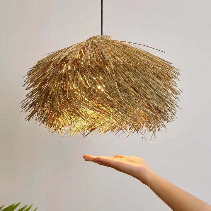 Bohemian-Style natürliche Strohlampe