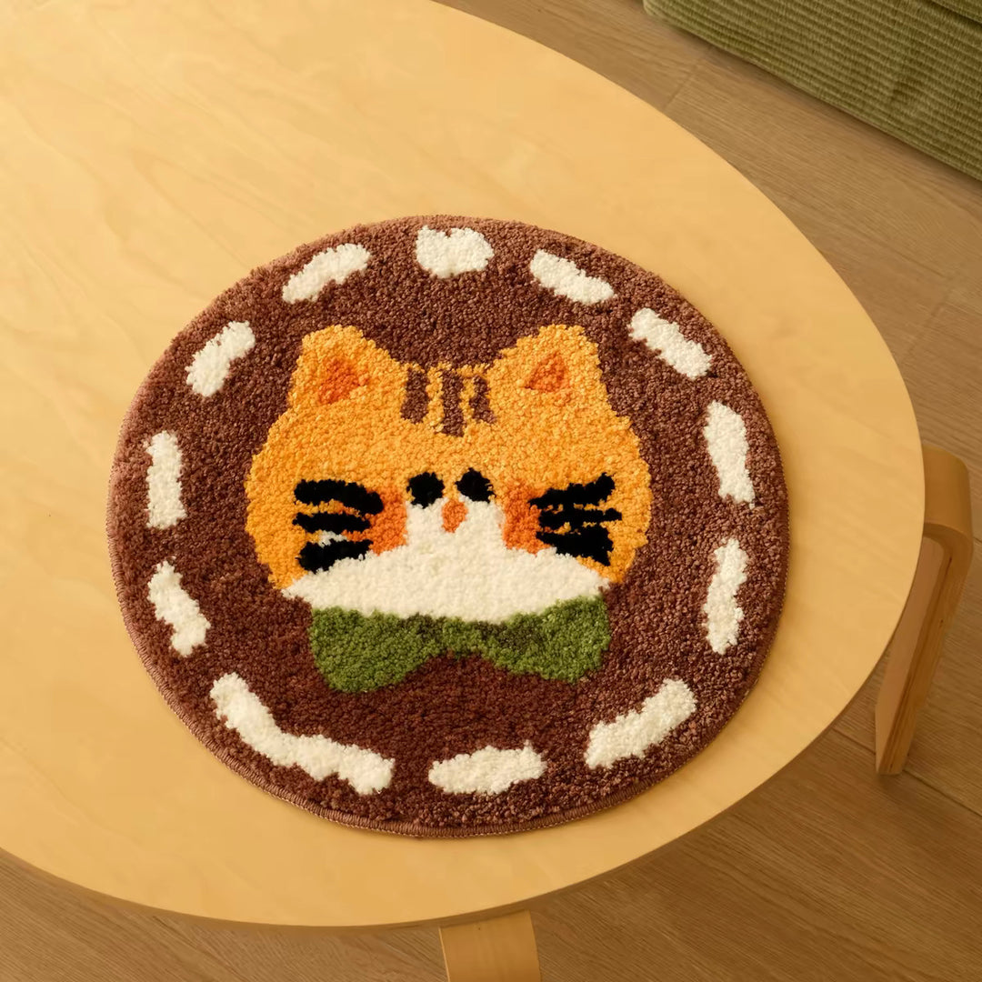 Niedlicher Katzenkopf Plüsch-Teppich Karnz