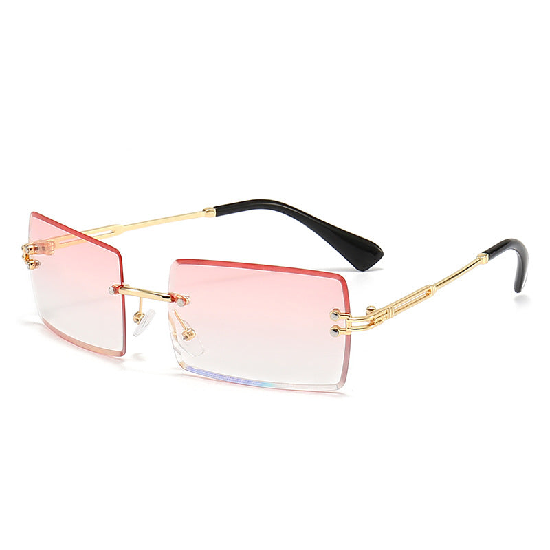 Damen modische rechteckige Sonnenbrille mit Gradient-Gläsern Karnz