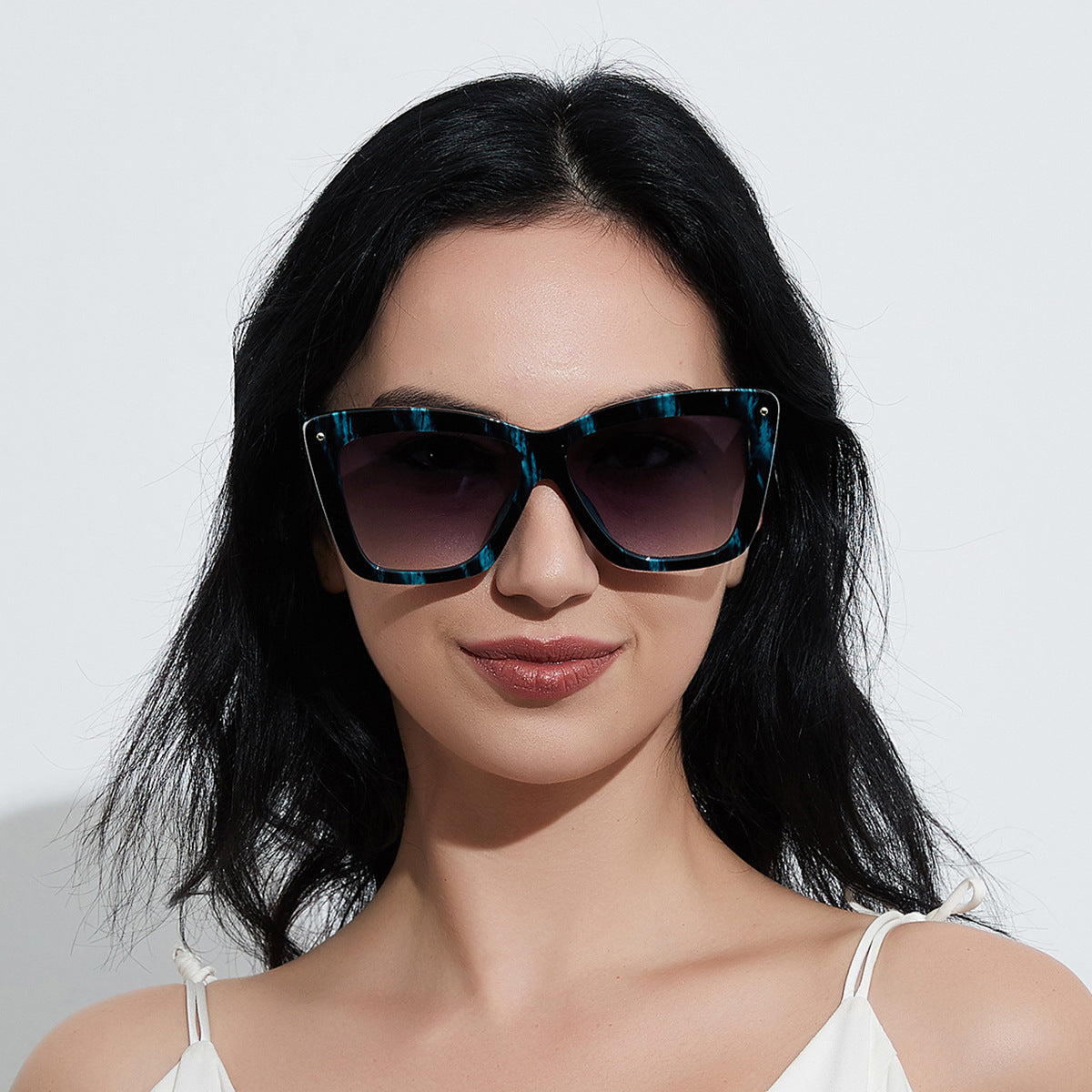 Damen geometrische oversized Sonnenbrille Karnz