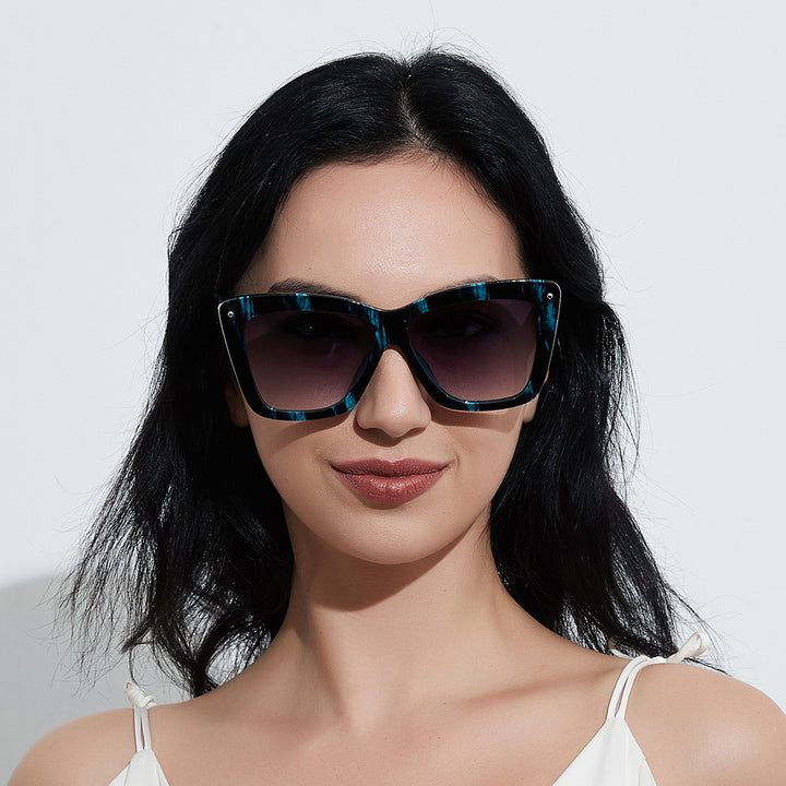 Damen geometrische oversized Sonnenbrille Karnz