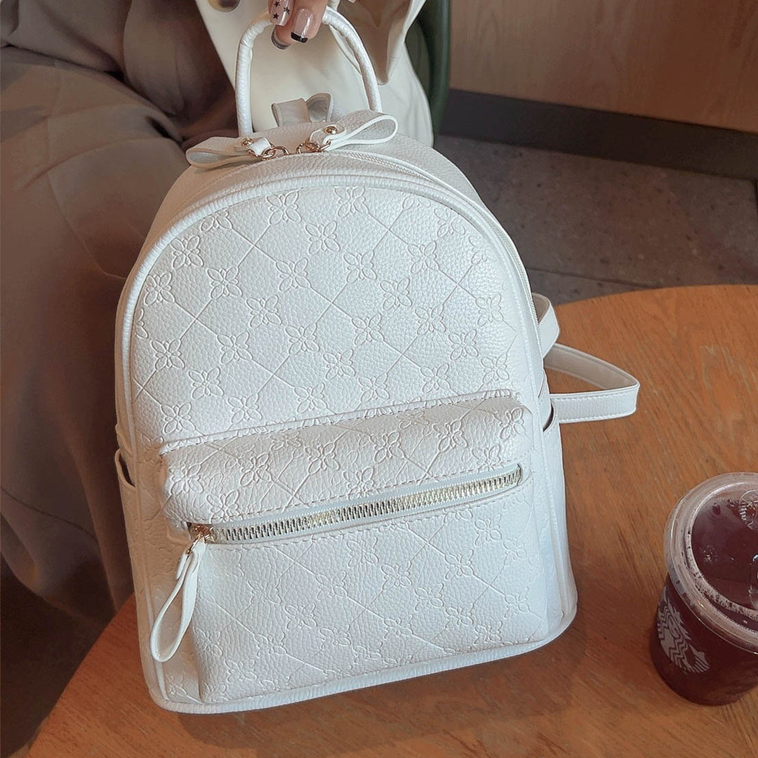 Florales Texturiertes Mini-Rucksack Karnz