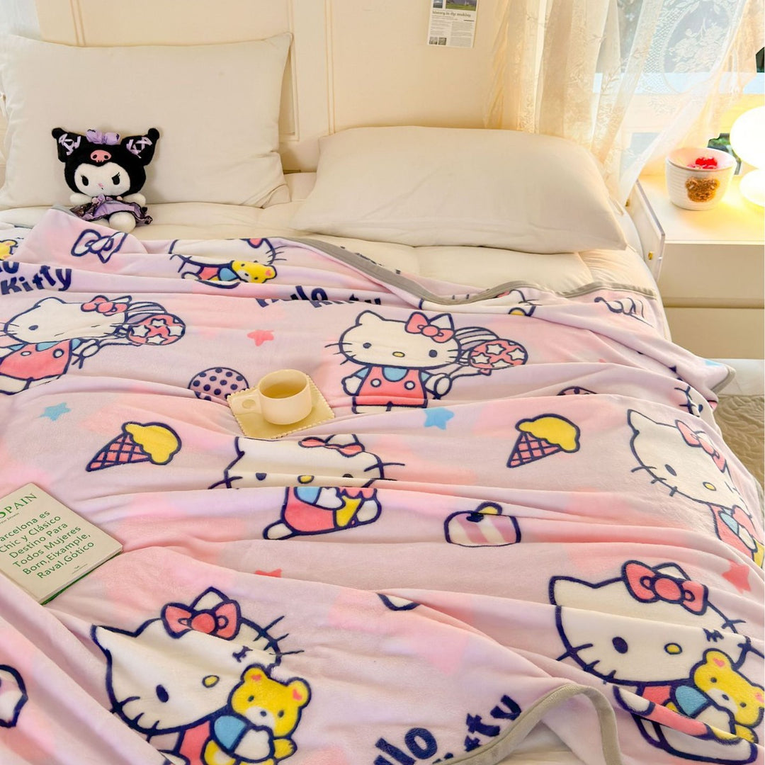 Damen weiche Fleece-Decke mit fröhlichem Kinderdesign Karnz