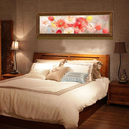 Elegante Blumenreiche Leinwand Wandkunst