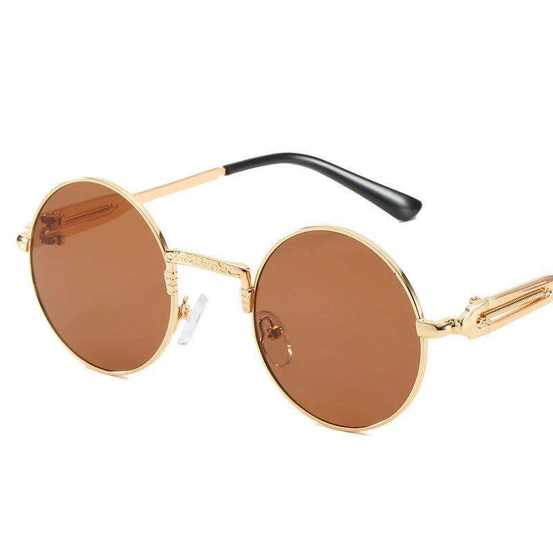 Damen runde modische Sonnenbrille mit feinem Metallgestell Karnz