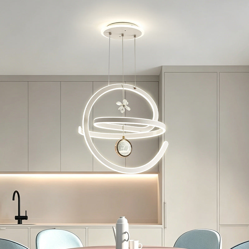 Moderne Spiral-LED-Pendelleuchte