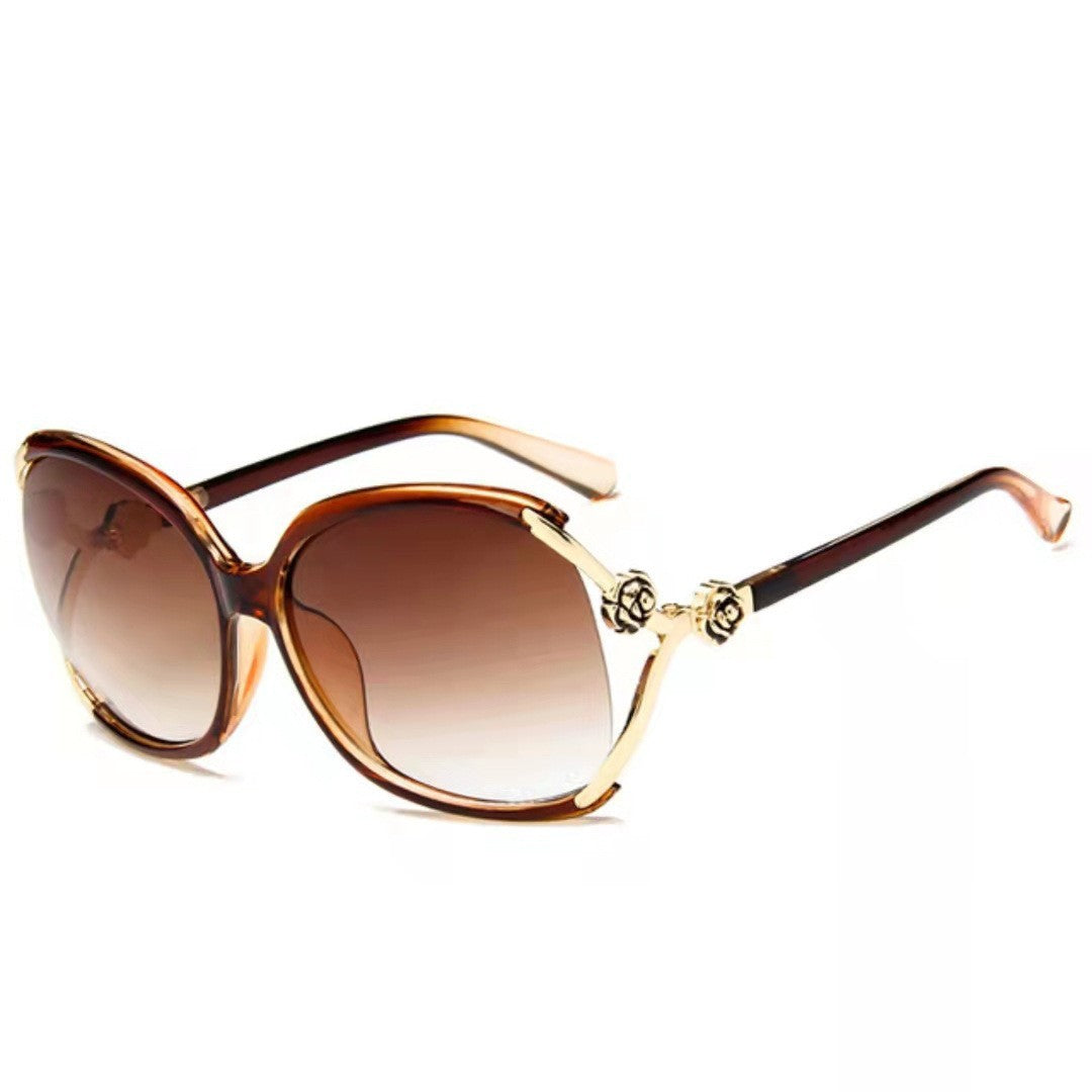Damen elegante oversized Sonnenbrille mit goldenen Akzenten Karnz