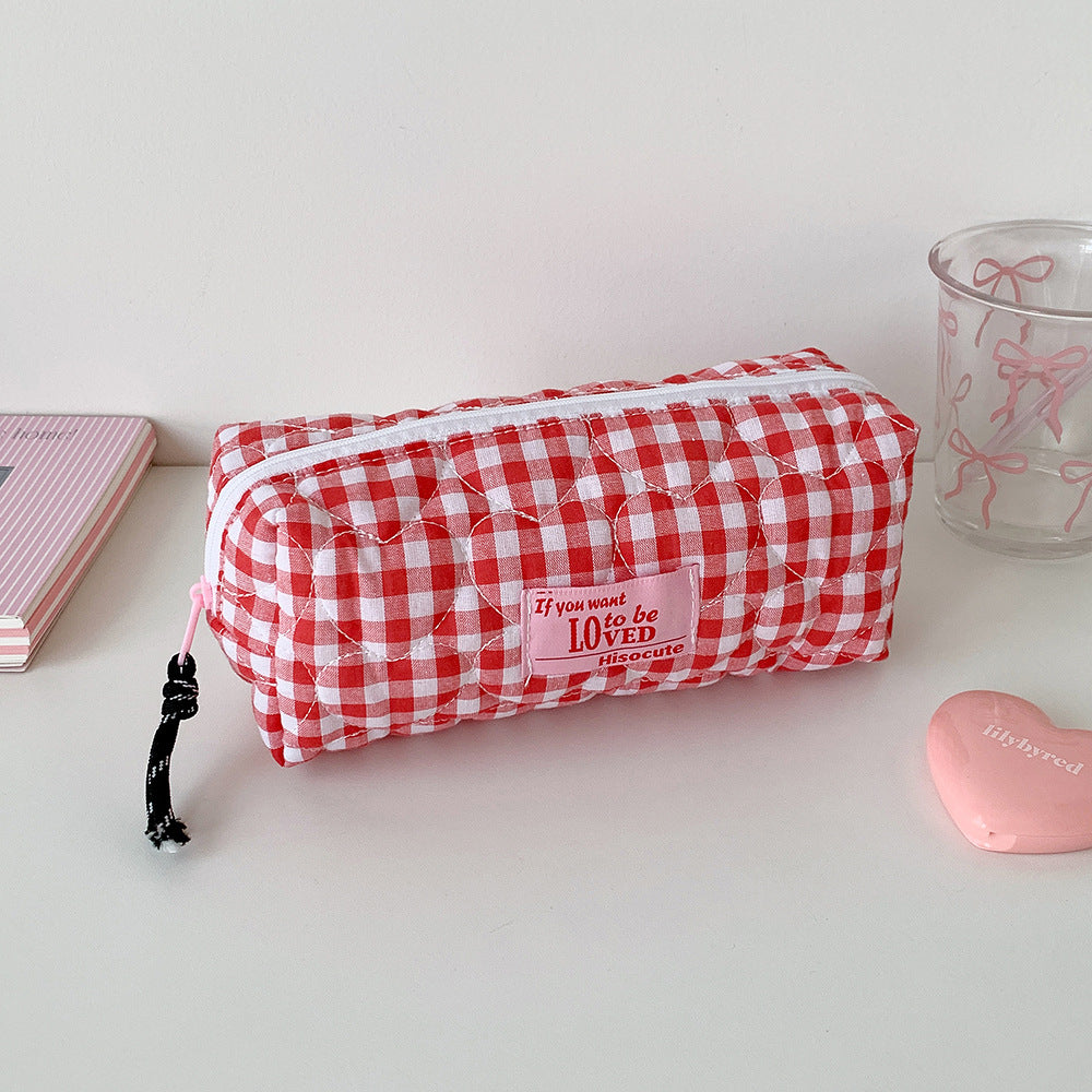 Gepatchtes Gingham Stiftetui Karnz