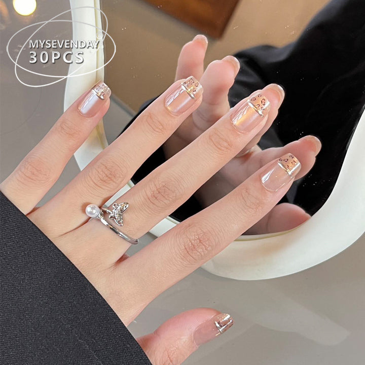 Elegante mit Strass verzierte Press-On-Nägel Set Karnz