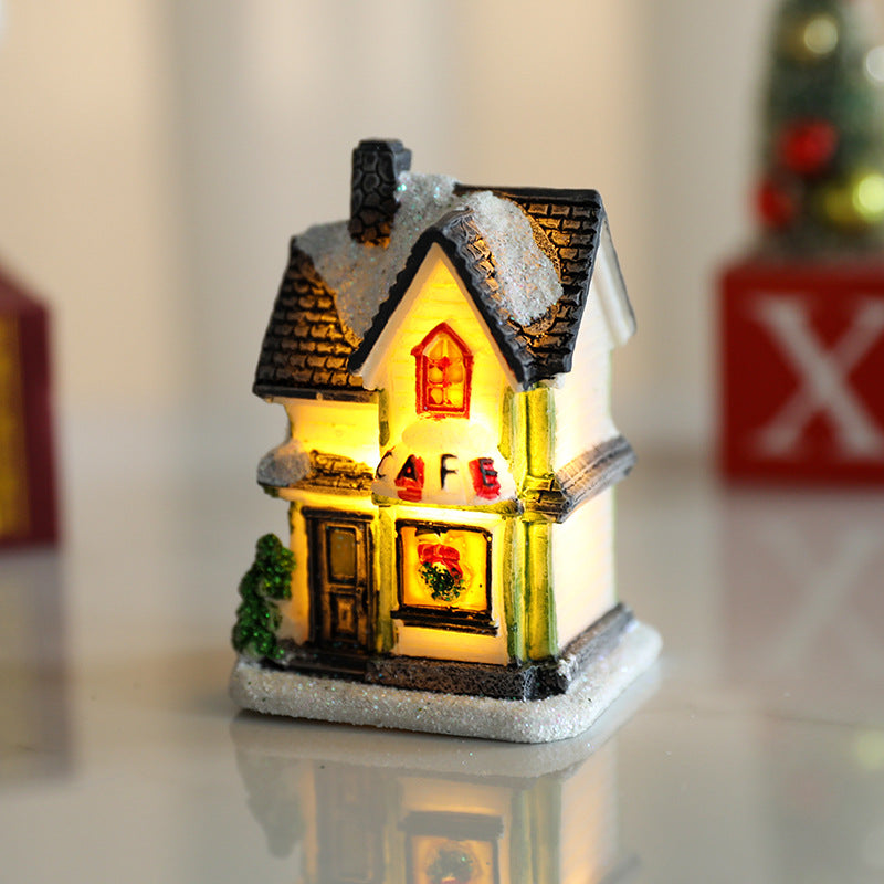 Dekorative LED Dorfhaus Figurine Karnz