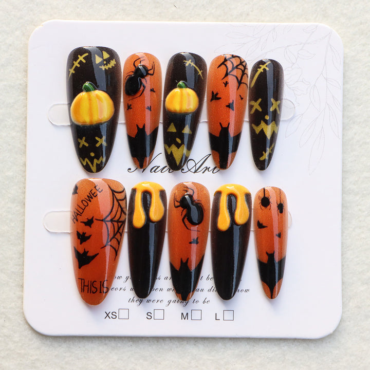 Thematische Halloween Press-On Nägel Karnz