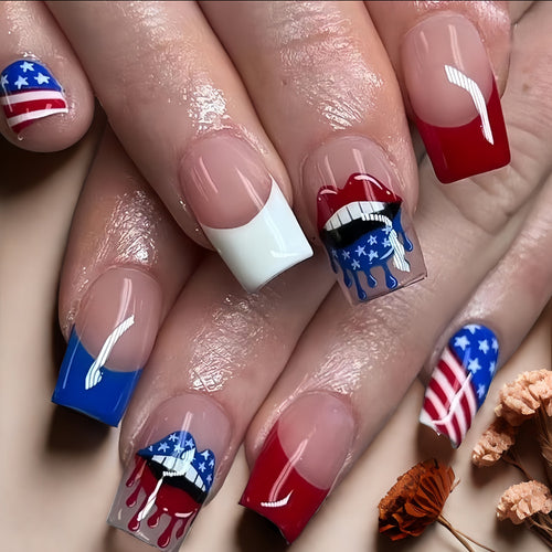 Kunstnägel im patriotischen Stil Karnz