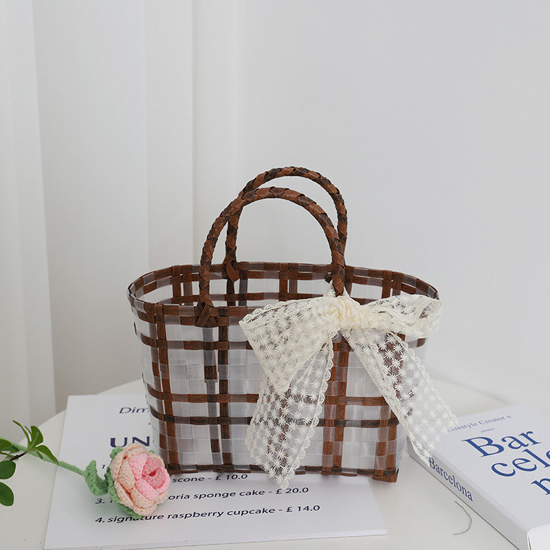 Damen Florale Korbtasche mit Spitze Karnz