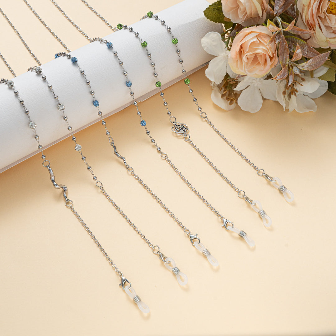 Chic Strass Brille Kette Karnz