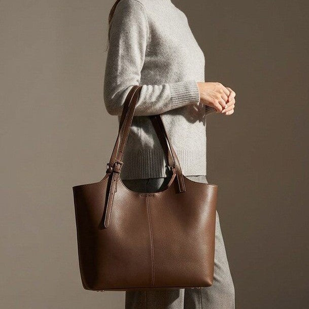 Strukturierte genarbte Leder Schultertasche