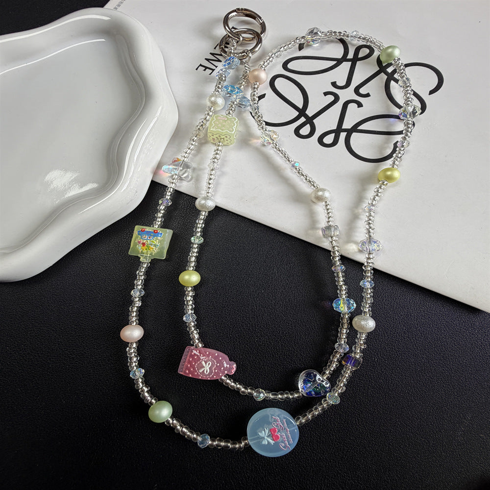 Dekorativer Perl Charm Brillen Kette Karnz