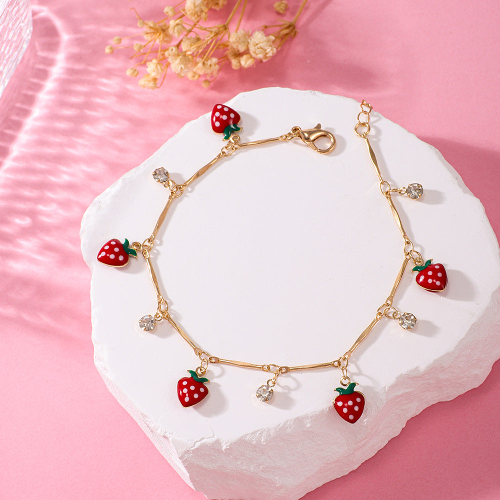 Erdbeer Charm Armband Karnz
