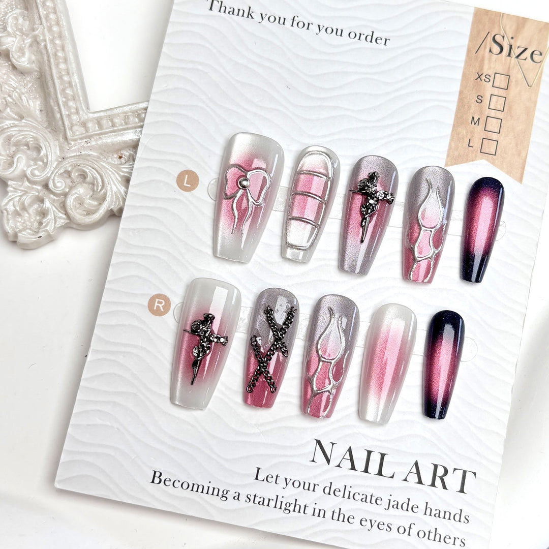 Modebewusstes Press-On Nageldesign-Set