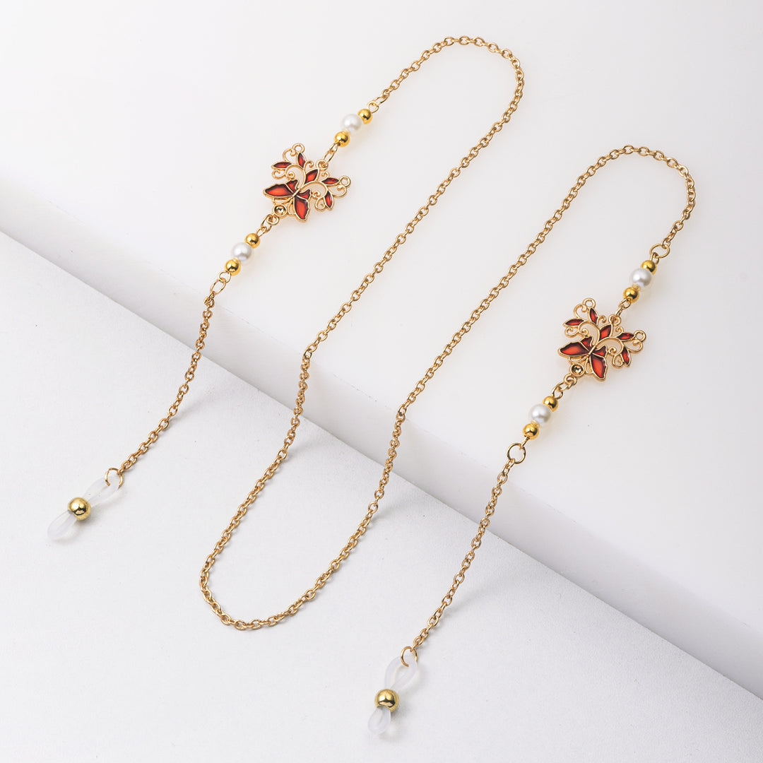 Elegante florale Brillen Kette Karnz